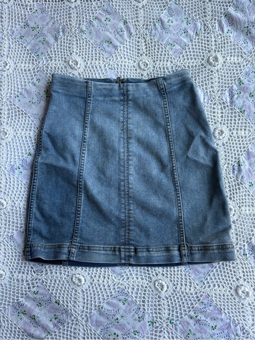 Free People blue denim mini skirt